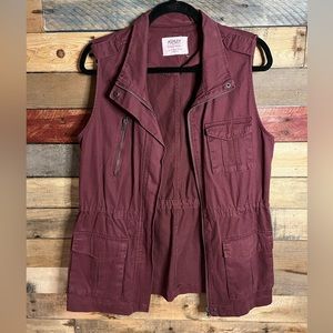 Ashley By 26 International Maroon Utility Vest Size Medium